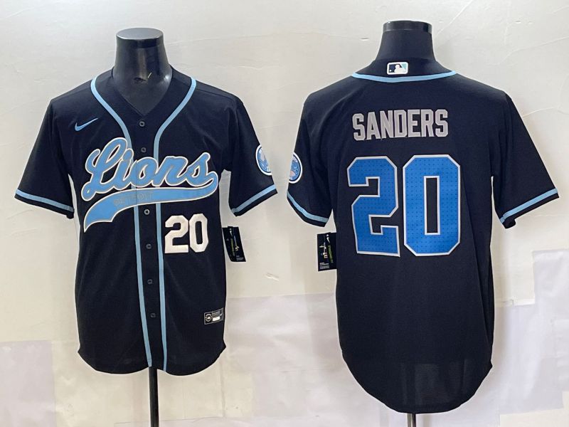 Men 2025 Detroit Lions #20 Sanders Black  joint name 2024 Nike Limited NFL Jersey style 3->detroit lions->NFL Jersey